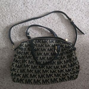 Michael Kors Black and Tan Logo Purse
